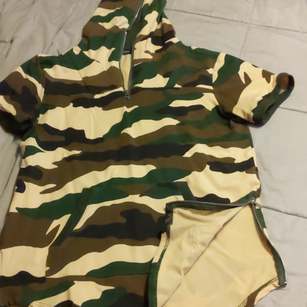 Hudson hooded short sleeve camo